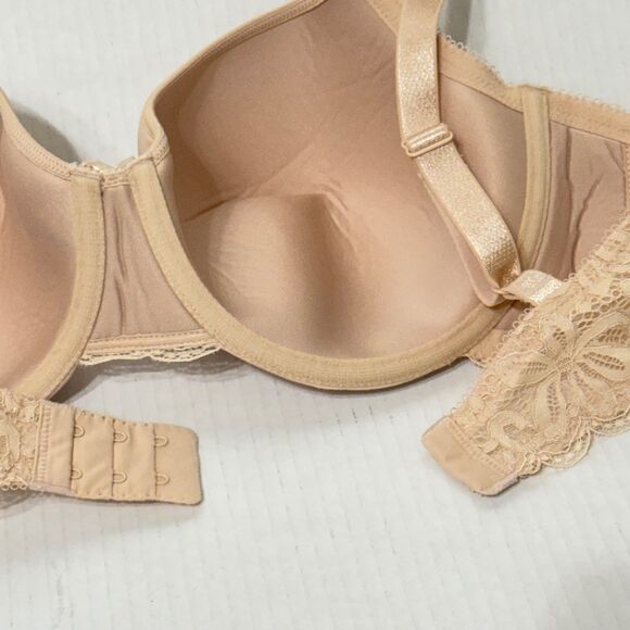 Wacoal Bra 38DD All Dressed Up Contour Underwire Seamless Bra Black 853166 Beige - Picture 5 of 10